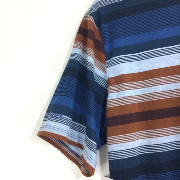 Marmot Mens Red Rock Short Sleeve Stripe T-Shirt Varsity Blue UPF 30 - Picture 5 of 11